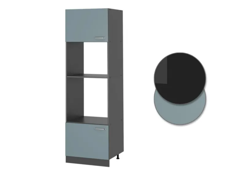 Vicco Mikrowellenschrank R-Line Küchenregal für die Mikrowelle Blau-Grau/Anthrazit 60 cm