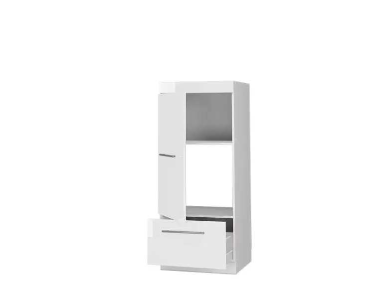 Vicco Mikrowellenschrank Fame-Line Küchenregal für die Mikrowelle Weiß Hochglanz/Weiß 60 cm
