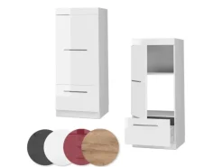 Vicco Mikrowellenschrank Fame-Line Küchenregal für die Mikrowelle Weiß Hochglanz/Weiß 60 cm