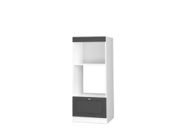 Vicco Mikrowellenschrank Fame-Line Küchenregal für die Mikrowelle Anthrazit-Gold/Weiß 60 cm Offen
