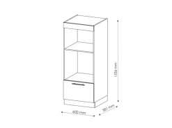 Vicco Mikrowellenschrank Fame-Line Küchenregal für die Mikrowelle Anthrazit-Gold/Weiß 60 cm Offen