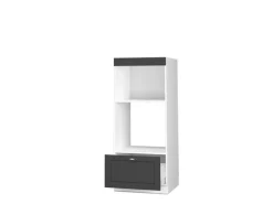 Vicco Mikrowellenschrank Fame-Line Küchenregal für die Mikrowelle Anthrazit-Gold/Weiß 60 cm Offen