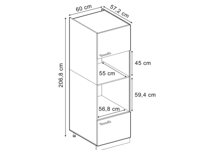 Vicco Mikrowellenschrank R-Line Küchenregal für die Mikrowelle Artisan-Eiche/Goldkraft Eiche 60 cm