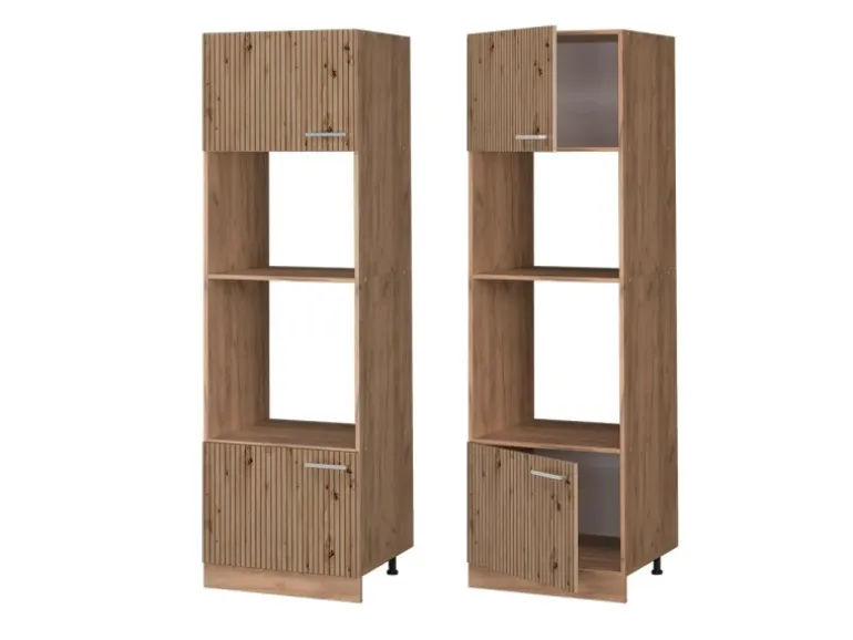 Vicco Mikrowellenschrank R-Line Küchenregal für die Mikrowelle Artisan-Eiche/Goldkraft Eiche 60 cm