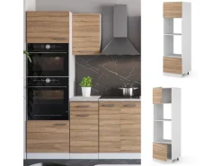 Vicco Mikrowellenschrank R-Line Küchenregal für die Mikrowelle Sonoma/Weiß 60 cm