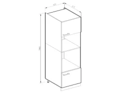 Vicco Mikrowellenschrank R-Line Küchenregal für die Mikrowelle Sonoma/Weiß 60 cm