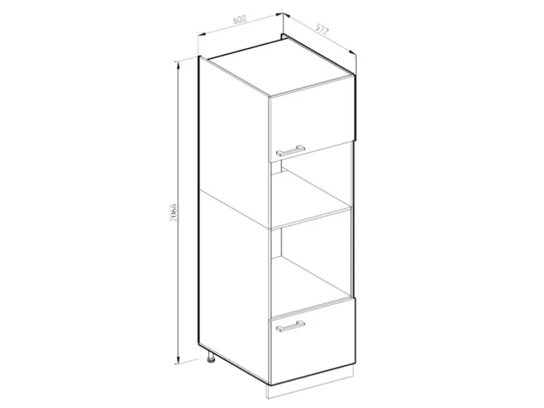 Vicco Mikrowellenschrank R-Line Küchenregal für die Mikrowelle Sonoma/Weiß 60 cm