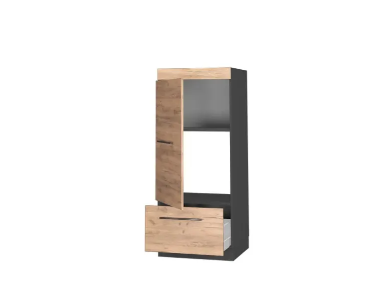 Vicco Mikrowellenschrank Fame-Line Küchenregal für die Mikrowelle Goldkraft Eiche/Anthrazit 60 cm