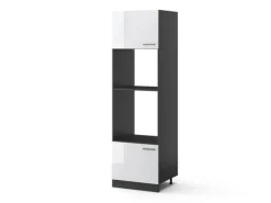 Vicco Mikrowellenschrank R-Line Küchenregal für die Mikrowelle Weiß Hochglanz/Anthrazit 60 cm