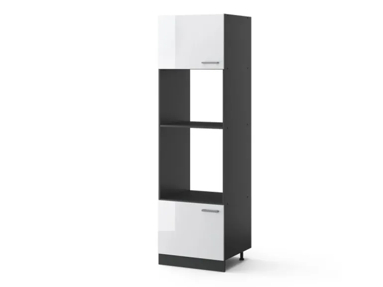 Vicco Mikrowellenschrank R-Line Küchenregal für die Mikrowelle Weiß Hochglanz/Anthrazit 60 cm