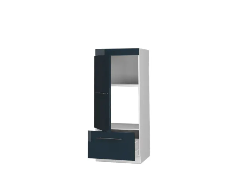 Vicco Mikrowellenschrank Fame-Line Küchenregal für die Mikrowelle Dunkelblau Hochglanz/Weiß 60 cm
