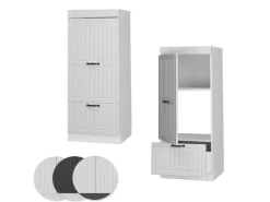 Vicco Mikrowellenschrank Fame-Line Küchenregal für die Mikrowelle Weiß Landhaus/Weiß 60 cm