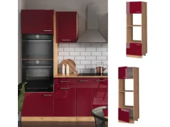 Vicco Mikrowellenschrank R-Line Bordeaux Hochglanz/Goldkraft Eiche 60 cm