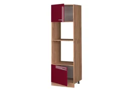 Vicco Mikrowellenschrank R-Line Bordeaux Hochglanz/Goldkraft Eiche 60 cm