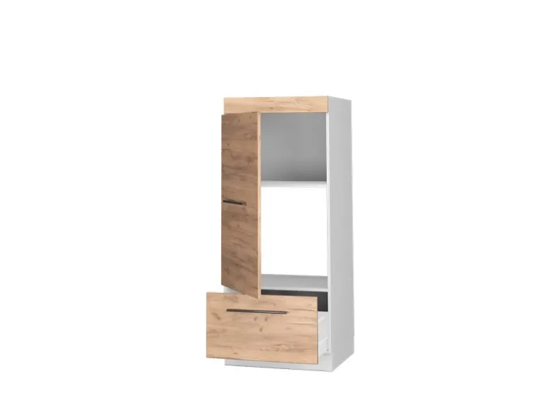 Vicco Mikrowellenschrank Fame-Line Küchenregal für die Mikrowelle Goldkraft Eiche/Weiß 60 cm