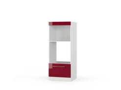 Vicco Mikrowellenschrank Fame-Line Bordeaux Hochglanz/Weiß 60 cm Offen