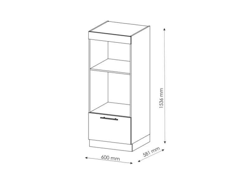 Vicco Mikrowellenschrank Fame-Line Bordeaux Hochglanz/Weiß 60 cm Offen