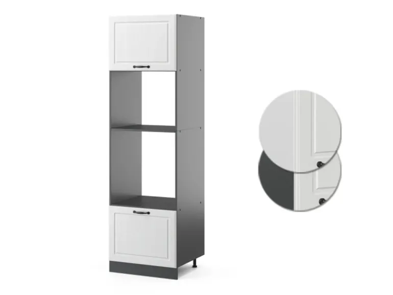 Vicco Mikrowellenschrank R-Line Küchenregal für die Mikrowelle Weiß Landhaus/Anthrazit 60 cm