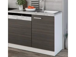 Vicco Optima Küchenzeile Edelgrau/Weiß 270 cm ohne Arbeitsplatte mit LED-LeistenOptima ohne E-Geräte