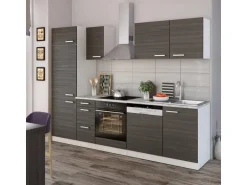 Vicco Optima Küchenzeile Edelgrau/Weiß 270 cm ohne ArbeitsplatteOptima ohne E-Geräte