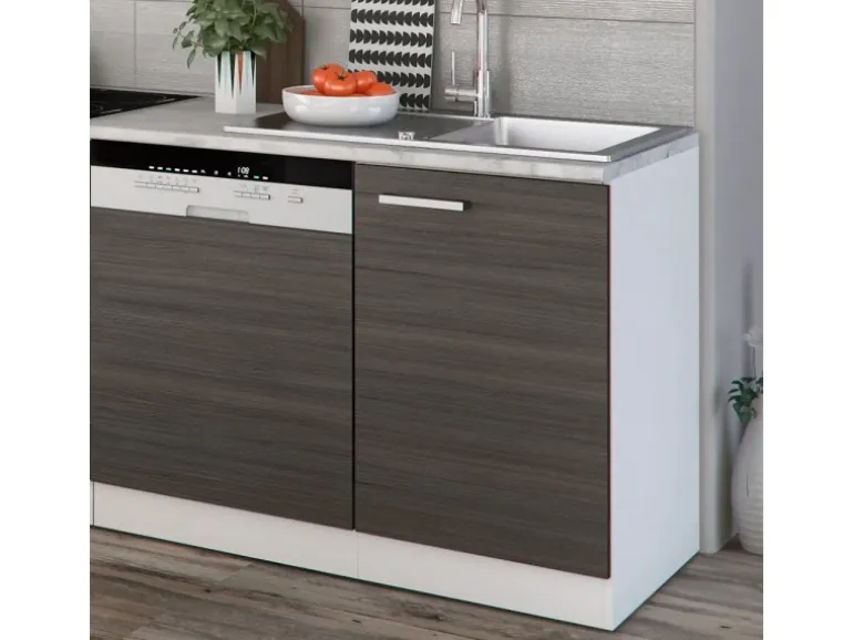 Vicco Optima Küchenzeile Edelgrau/Weiß 270 cm ohne ArbeitsplatteOptima ohne E-Geräte