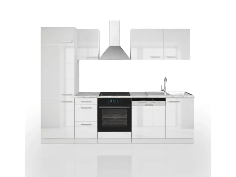 Vicco Optima Küchenzeile Weiß 270 cm ohne ArbeitsplatteOptima ohne E-Geräte
