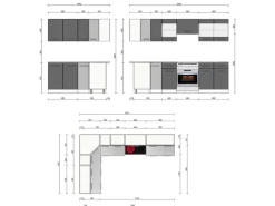 Vicco Rick Eckküche Weiß/Anthrazit Hochglanz 267 x 167 cm AP MarmorRick ohne E-Geräte