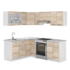 Vicco Rick Eckküche Weiß/Sonoma 207 x 167 cm AP MarmorRick ohne E-Geräte
