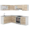 Vicco Rick Eckküche Weiß/Sonoma 247 x 167 cm AP MarmorRick ohne E-Geräte