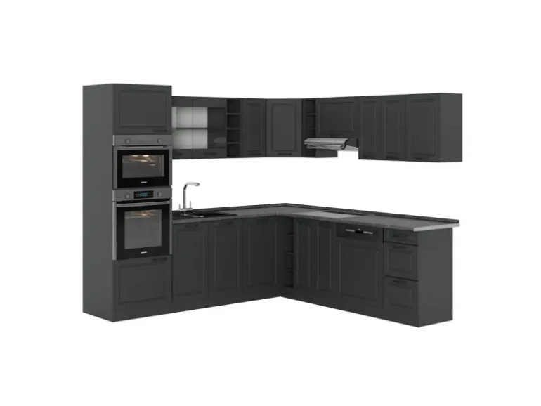 Vicco R-Line Eckküche Anthrazit Landhaus/Anthrazit 237 x 247 cm AP Anthrazit ohne E-Geräte