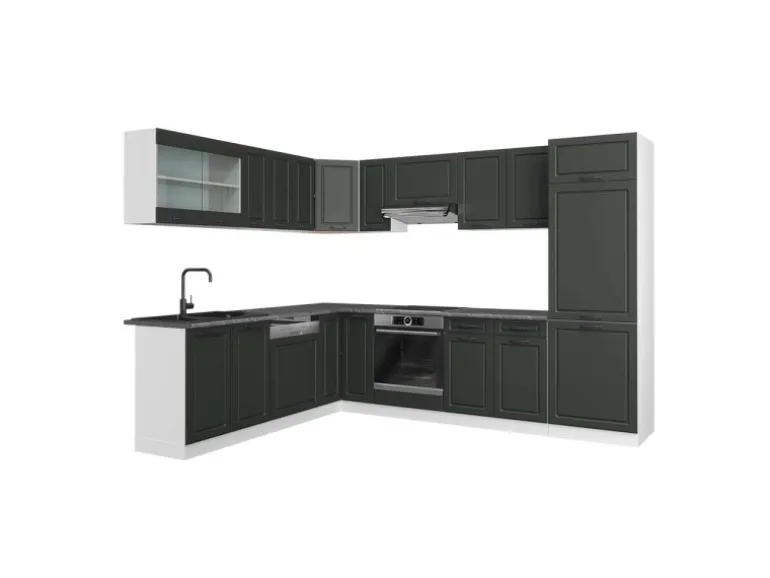 Vicco R-Line Eckküche Anthrazit Landhaus/Weiß 227 x 287 cm AP Anthrazit ohne E-Geräte