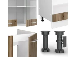 Vicco R-Line Eckküche Artisan Eiche/Weiß 227 x 287 cm AP Eiche ohne E-Geräte