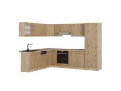 Vicco R-Line Eckküche Artisan-Eiche/Goldkraft Eiche 227 x 287 cm AP Eiche ohne E-Geräte