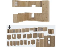 Vicco R-Line Eckküche Artisan-Eiche/Goldkraft Eiche 227 x 287 cm AP Eiche ohne E-Geräte