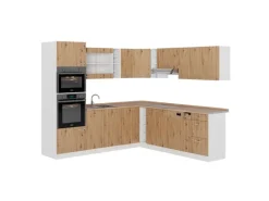Vicco R-Line Eckküche Artisan Eiche/Weiß 237 x 247 cm AP Eiche ohne E-Geräte