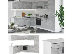 Vicco R-Line Eckküche Beton/Weiß 227 x 287 cm AP Anthrazit ohne E-Geräte
