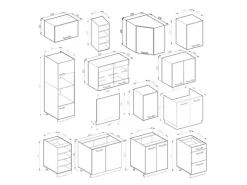 Vicco R-Line Eckküche Beton/Weiß 237 x 247 cm AP Anthrazit ohne E-Geräte