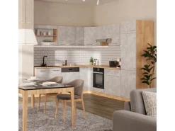 Vicco R-Line Eckküche Beton/Goldkraft Eiche 227 x 287 cm AP Anthrazit ohne E-Geräte