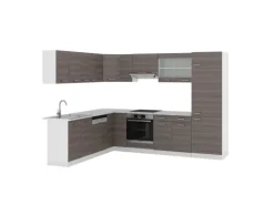 Vicco R-Line Eckküche Edelgrau/Weiß 227 x 287 cm ohne Arbeitsplatte ohne E-Geräte
