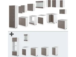 Vicco R-Line Eckküche Edelgrau/Weiß 227 x 287 cm ohne Arbeitsplatte ohne E-Geräte