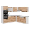 Vicco R-Line Eckküche Goldkraft Eiche/Weiß 237 x 247 cm AP Marmor ohne E-Geräte