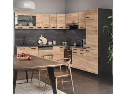 Vicco R-Line Eckküche Goldkraft Eiche/Anthrazit 227 x 287 cm AP Marmor ohne E-Geräte
