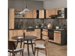 Vicco R-Line Eckküche Goldkraft Eiche/Anthrazit 257 x 277 cm J-ShapeAP Anthrazit ohne E-Geräte