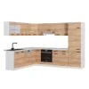 Vicco R-Line Eckküche Goldkraft Eiche/Weiß 227 x 287 cm AP Anthrazit ohne E-Geräte