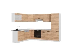 Vicco R-Line Eckküche Goldkraft Eiche/Weiß 227 x 287 cm AP Anthrazit ohne E-Geräte