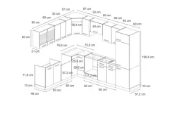 Vicco R-Line Eckküche Schwarz Hochglanz/Anthrazit 227 x 287 cm AP Anthrazit ohne E-Geräte