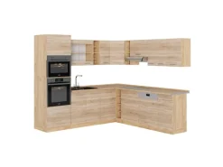 Vicco R-Line Eckküche Sonoma/Goldkraft Eiche 237 x 60 cm ohne Arbeitsplatte ohne E-Geräte