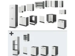 Vicco R-Line Eckküche Weiß Landhaus/Anthrazit 227 x 287 cm ohne Arbeitsplatte ohne E-Geräte