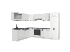 Vicco R-Line Eckküche Weiß Landhaus/Weiß 227 x 287 cm AP Anthrazit ohne E-Geräte