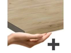 Vicco R-Line Einbauküche in L-Form Schwarz Beton/Anthrazit 227 x 287 cm AP Eiche ohne E-Geräte